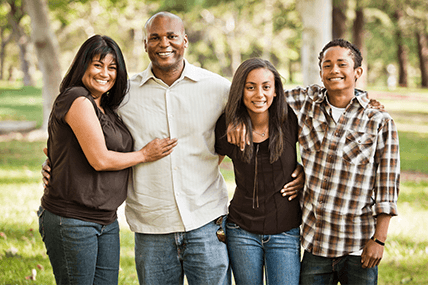 happy family smiling